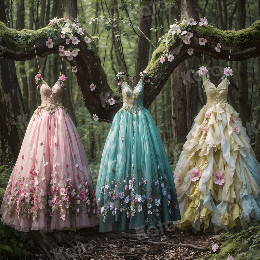 Enchanted Floral Fairy Tale Dresses Backdrop