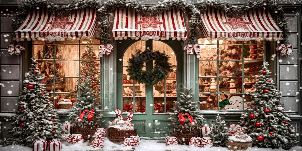 Kate Christmas Gift Store in Snow Backdrop for Photography (only ship to Canada)