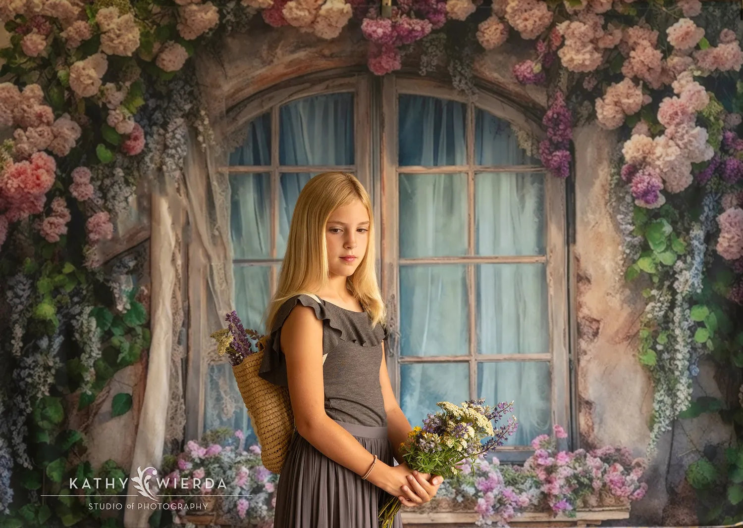 Kate Summer Enchanted Flower Window Backdrop for Photography