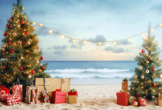 Fondo de playa navideño en el mar diseñado por Chain Photography