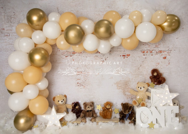 Kate Teddy Bear Dream Cake Smash Backdrop for Photography Designed by Jenna Onyia