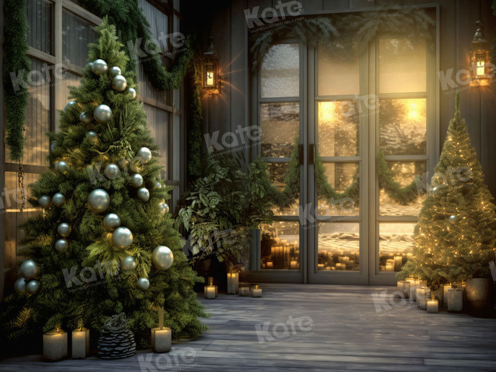 Kate Christmas Tree in Room Window Candle Backdrop Designed by Chain Photography