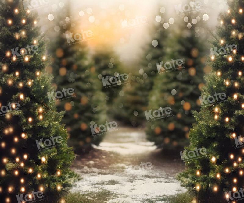 Kate Christmas Outdoor Tree Bokeh Light Backdrop for Photography