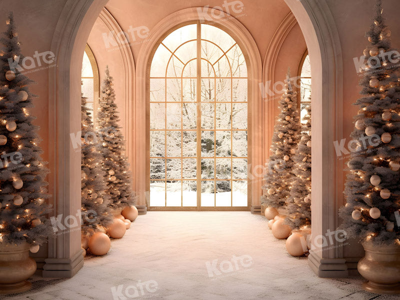 Kate Christmas Room Tree Window Backdrop for Photography