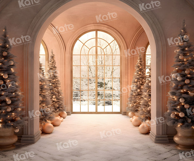 Kate Christmas Room Tree Window Backdrop for Photography