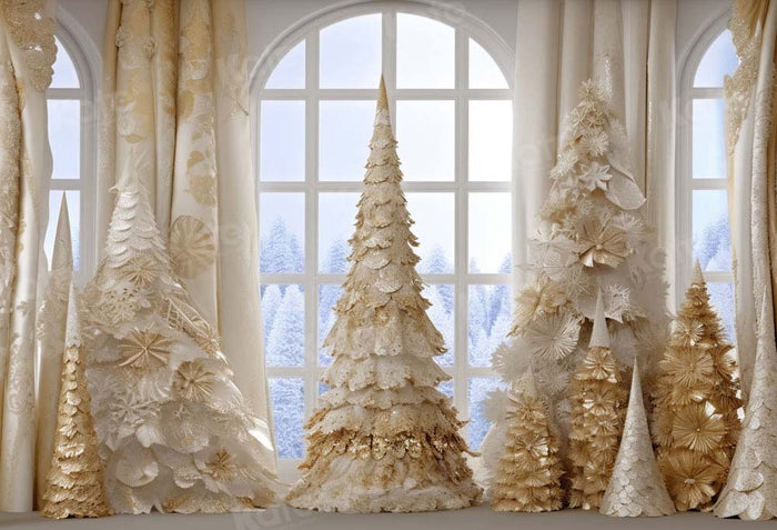 Elegant Ivory Winter Holiday Backdrop