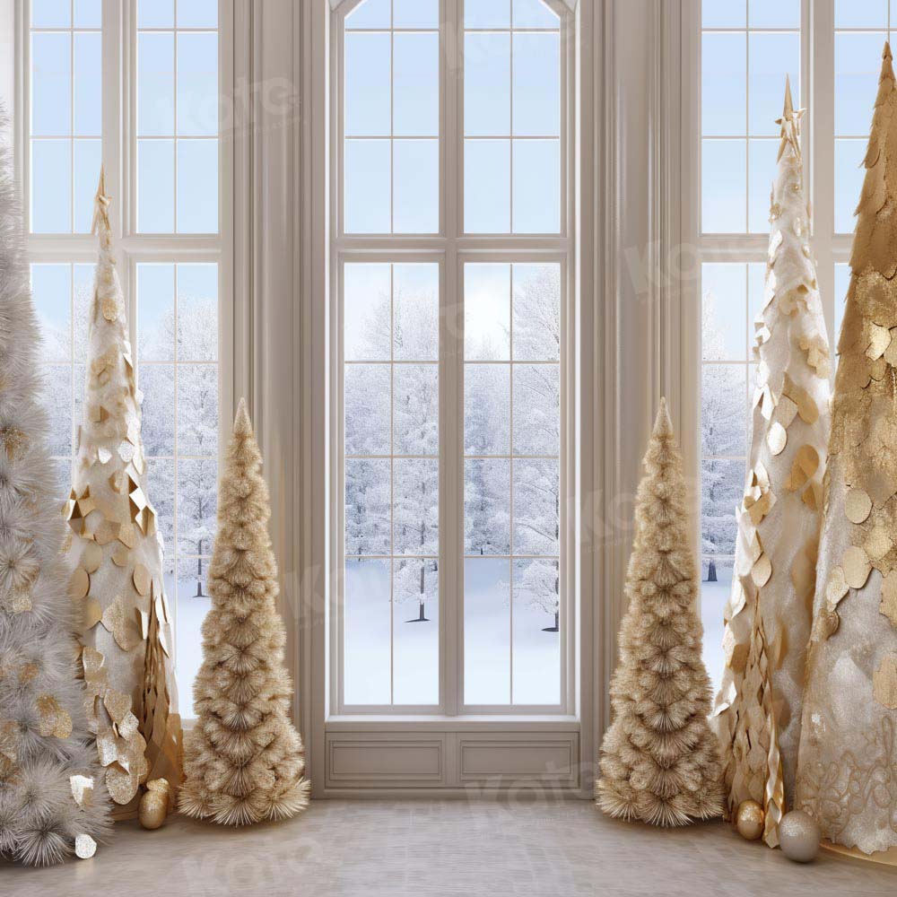 RTS Kate Golden Christmas Tree Window Backdrop Designed by Chain Photography