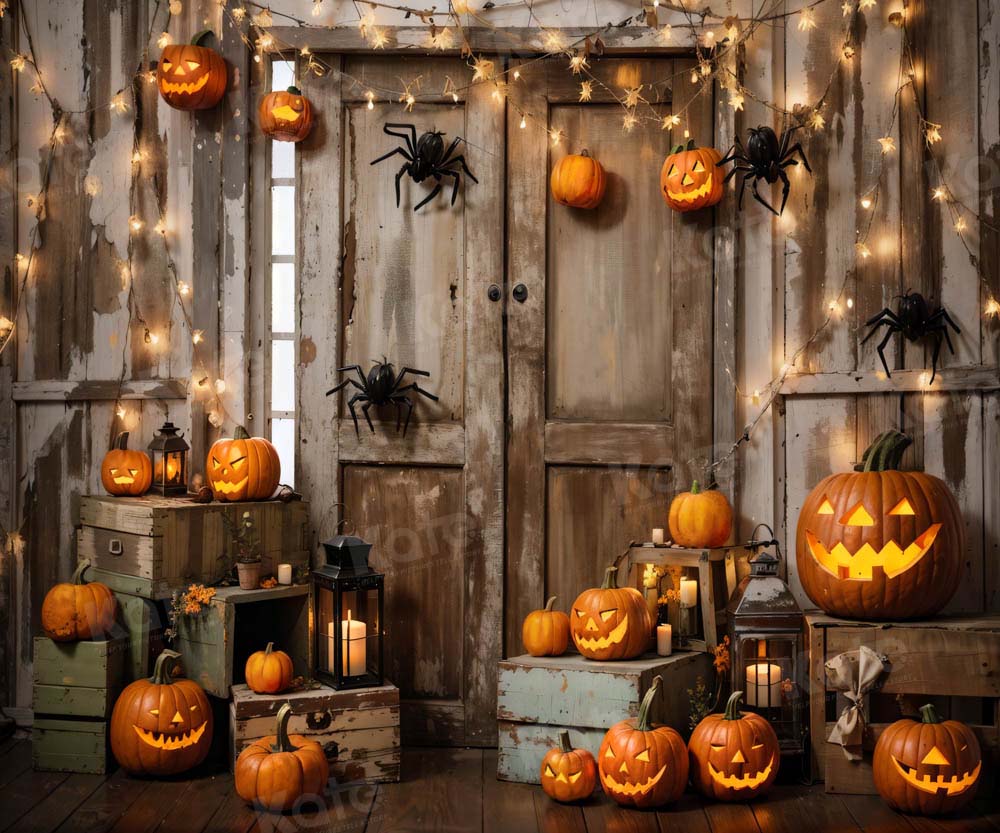 Kate Halloween Pumpkin Door Backdrop Designed by Chain Photography
