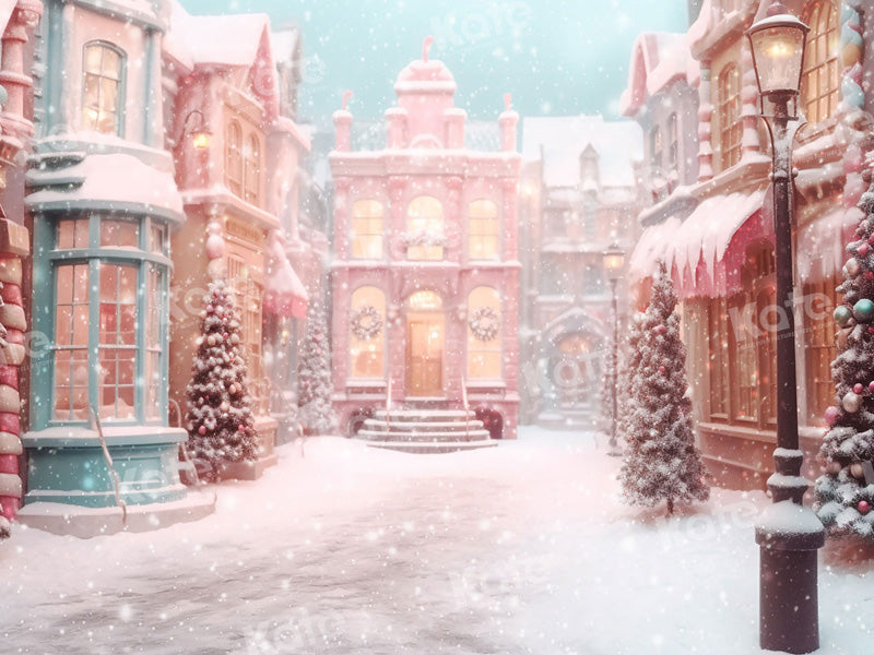 snowy christmas town
