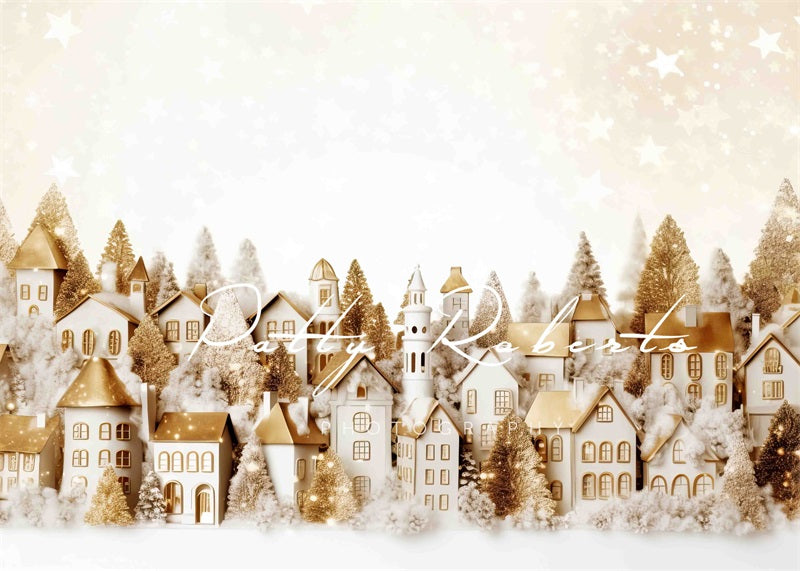 Kate Golden Christmas Town Backdrop Designed by Patty Robert