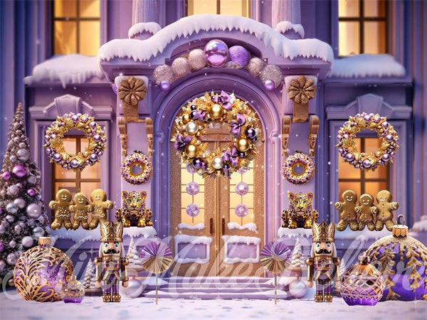 Kate Fancy Purple-Ornate Gold Backdrop Designed by Mini MakeBelieve