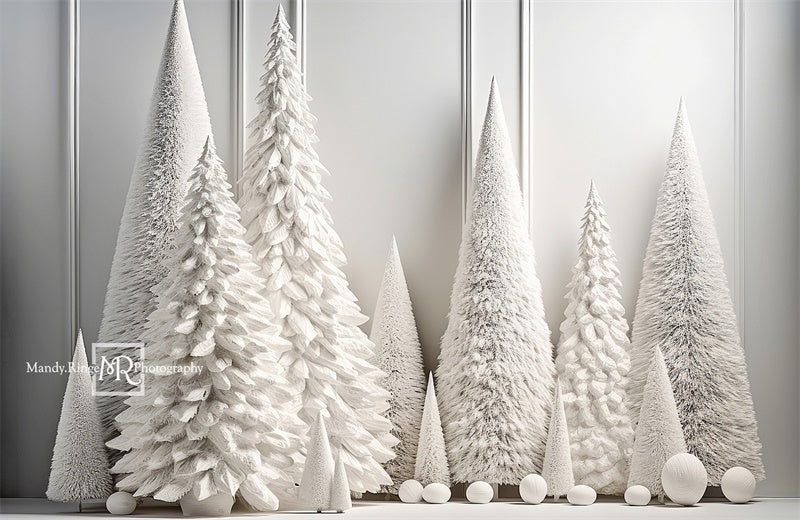 Kate All White Christmas Tree Backdrop Designed by Mandy Ringe Photography
