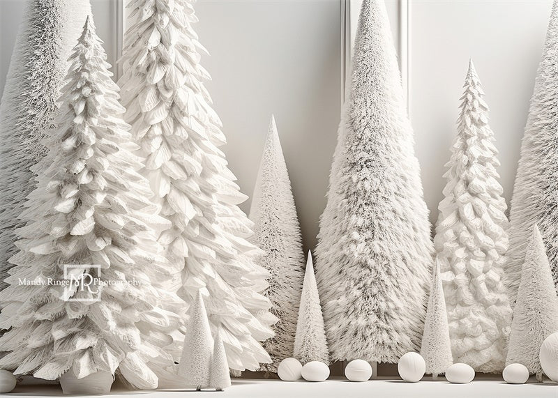 Kate All White Christmas Tree Backdrop Designed by Mandy Ringe Photography