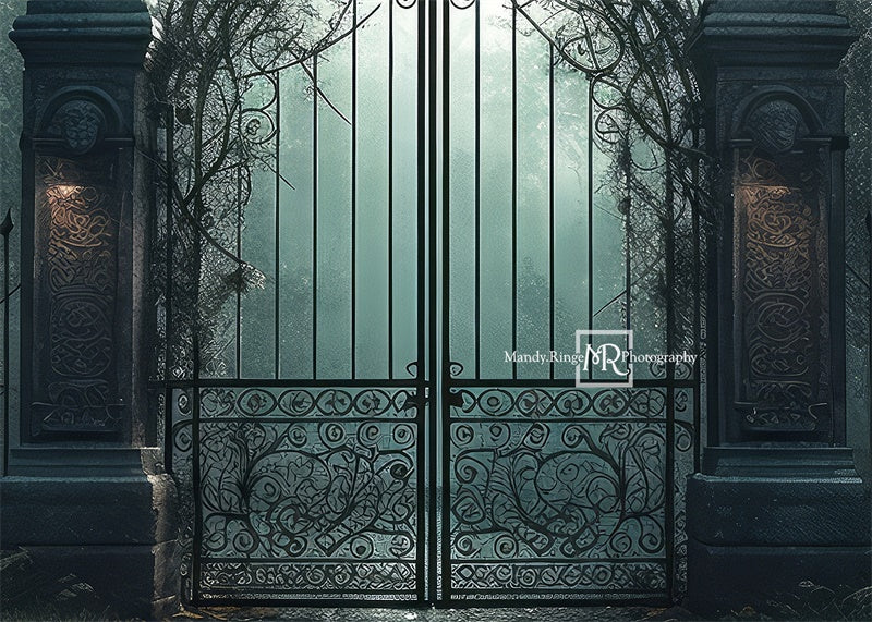Kate Cemetary Gate at Night Backdrop Designed by Mandy Ringe Photography