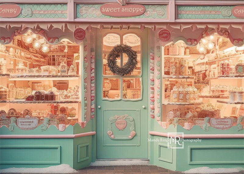 Kate Christmas Sweet Shop Backdrop Designed by Mandy Ringe Photography