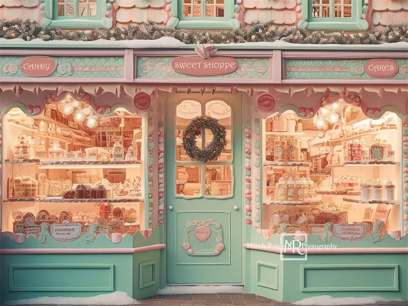 Kate Christmas Sweet Shop Backdrop Designed by Mandy Ringe Photography
