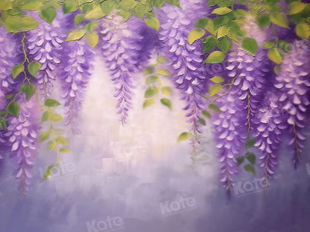 Kate Fine Art Purple Floral On Wall Backdrop Designed by GQ