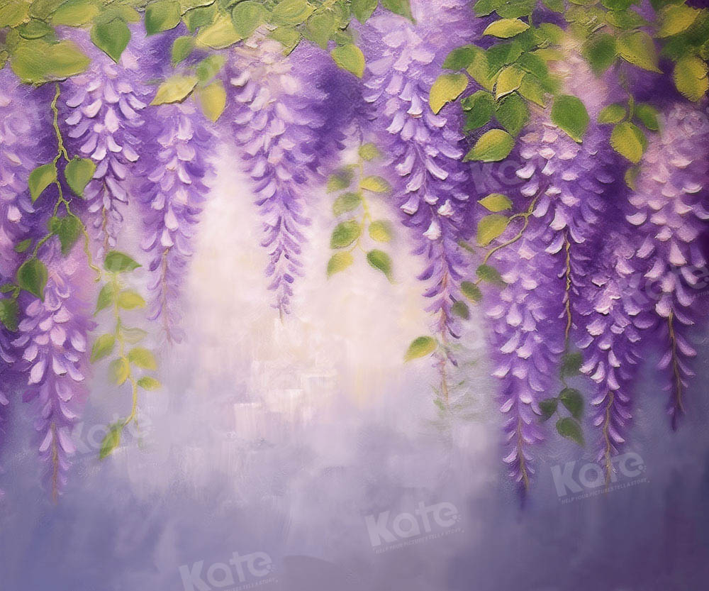 Kate Fine Art Purple Floral On Wall Backdrop Designed by GQ