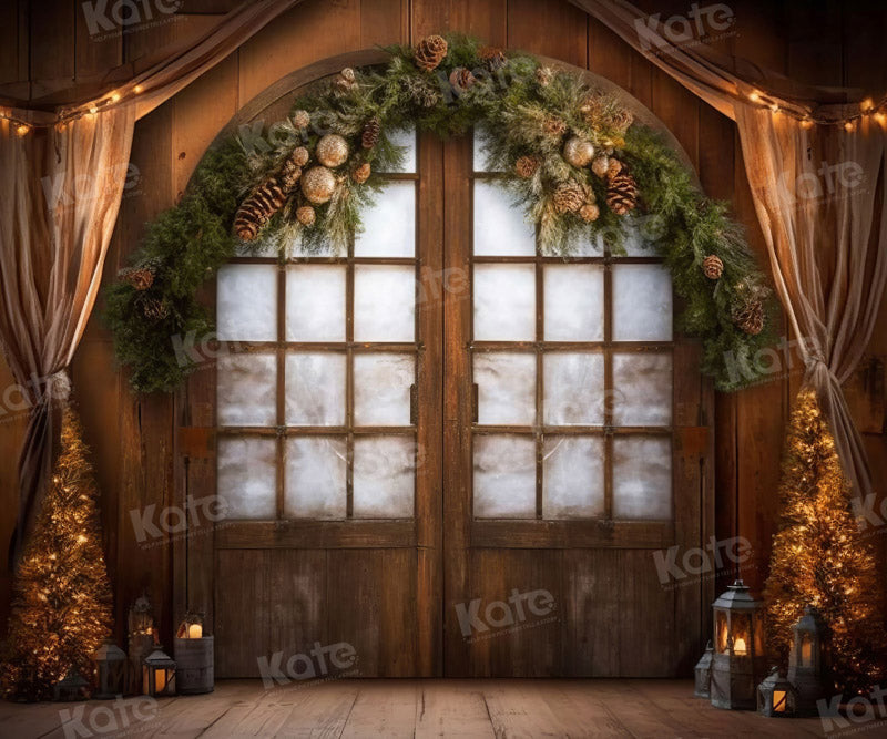Kate Christmas Retro Door Room Backdrop for Photography