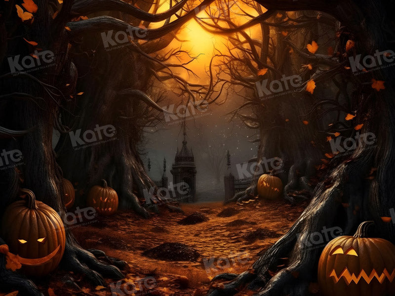 Kate Halloween Pumpkin Forest Backdrop for Photography