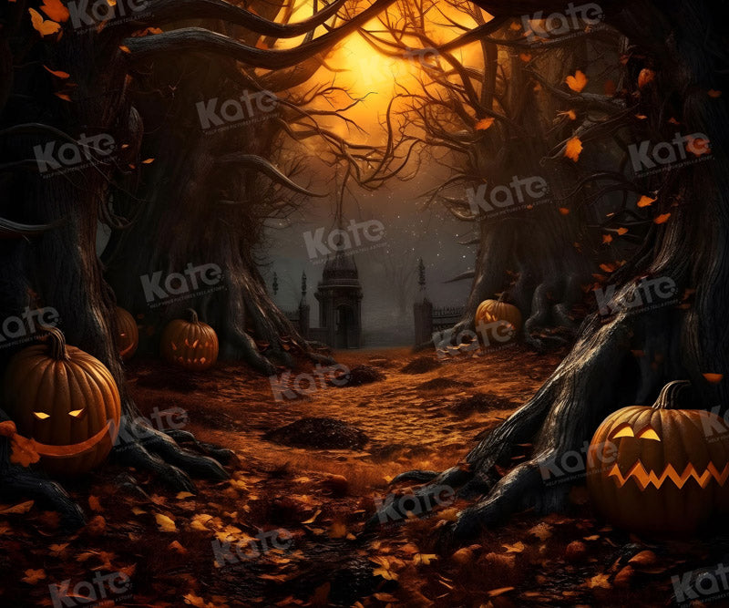 Kate Halloween Pumpkin Forest Backdrop for Photography