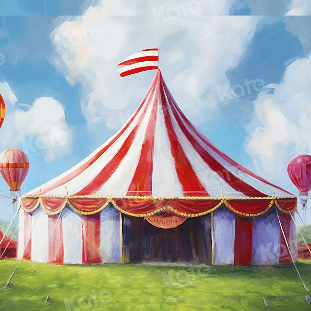Kate Summer Circus Grass Tent Backdrop Designed by Chain Photography