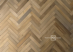 Kate Light Brown Herringbones Floor Printed Backdrop Designed by Mandy Ringe Photography