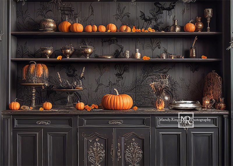 Kate Spooky Halloween Living Room Backdrop Designed by Mandy Ringe Photography