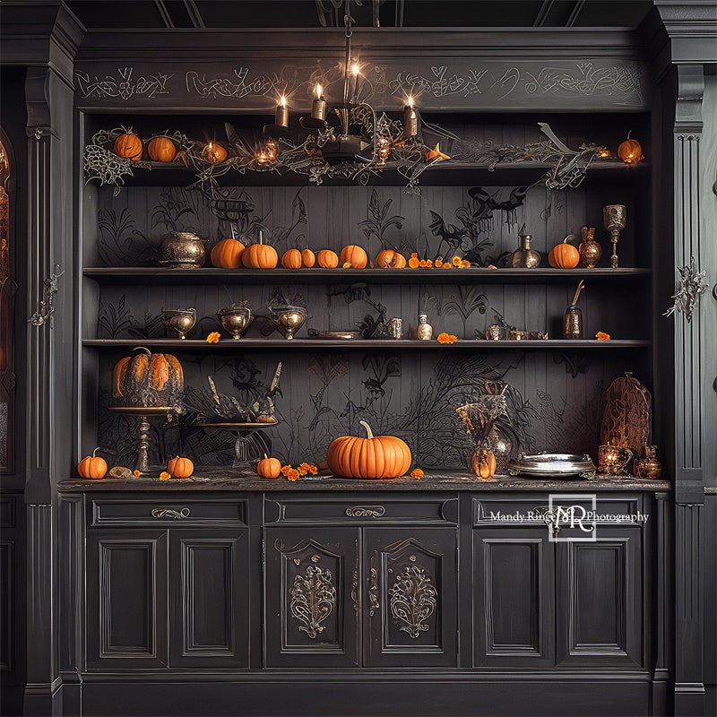 Kate Spooky Halloween Living Room Backdrop Designed by Mandy Ringe Photography