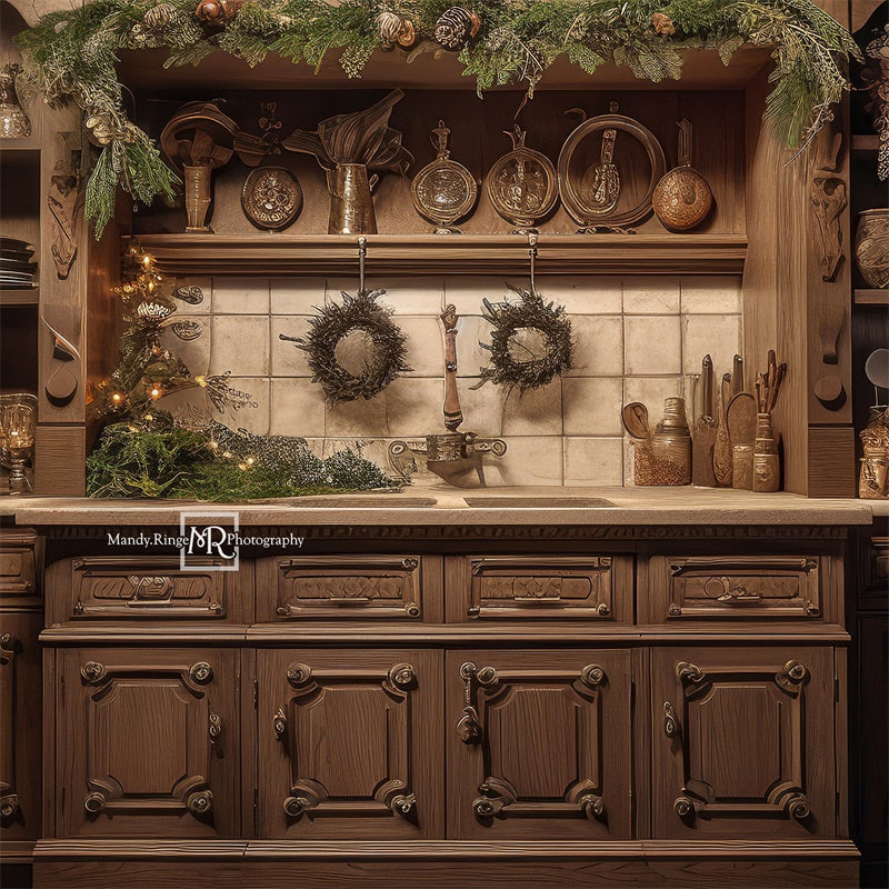 Kate Warm Winter Kitchen Backdrop Designed by Mandy Ringe Photography