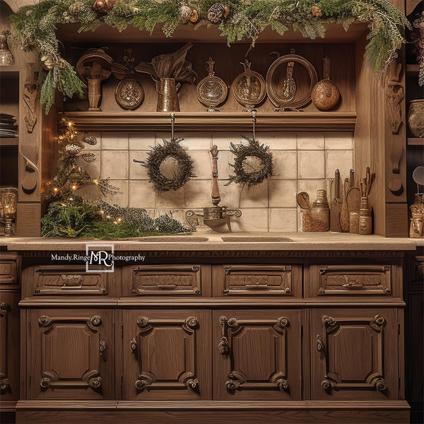 Rustic Vintage Kitchen Cozy Backdrop