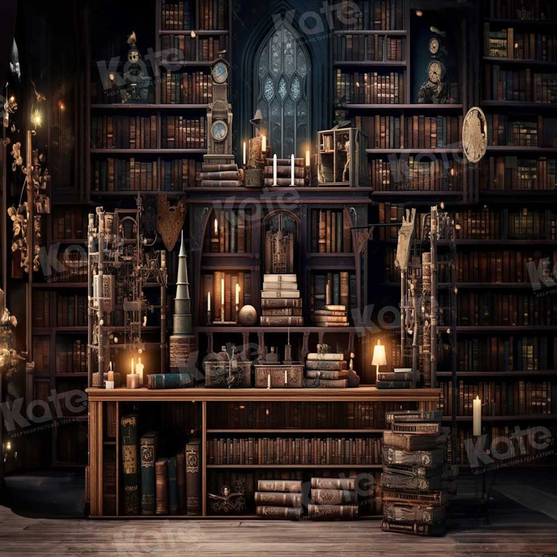 Library Bookshelf Magic Vintage Enchanted Library Photo Backdrop