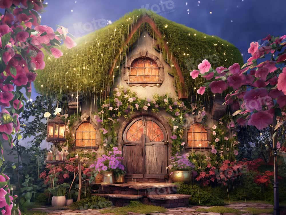 Kate Summer Fairy Tale House Floral Backdrop Designed by GQ