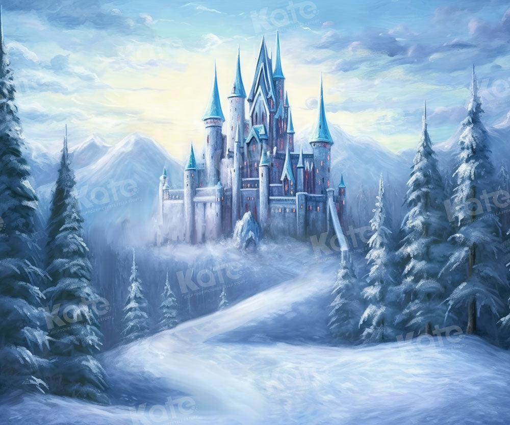 Kate Winter Ice Frosted World Castle Backdrop Designed by GQ