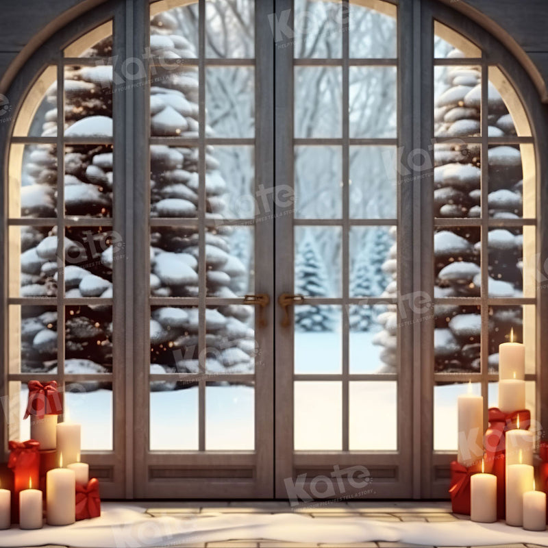 Cozy Winter Window Holiday Backdrop