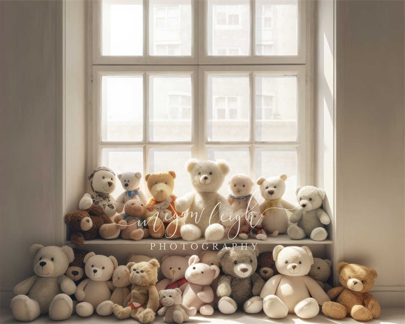 RTS Kate Cream Teddy Bear Window Backdrop Designed by Megan Leigh Photography