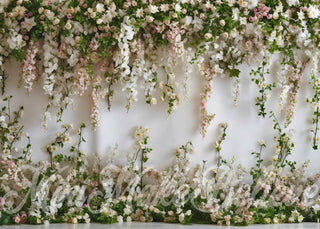 Kate Spring Cake Smash Valentine Floral Wall Printed Backdrop Designed by Mini MakeBelieve