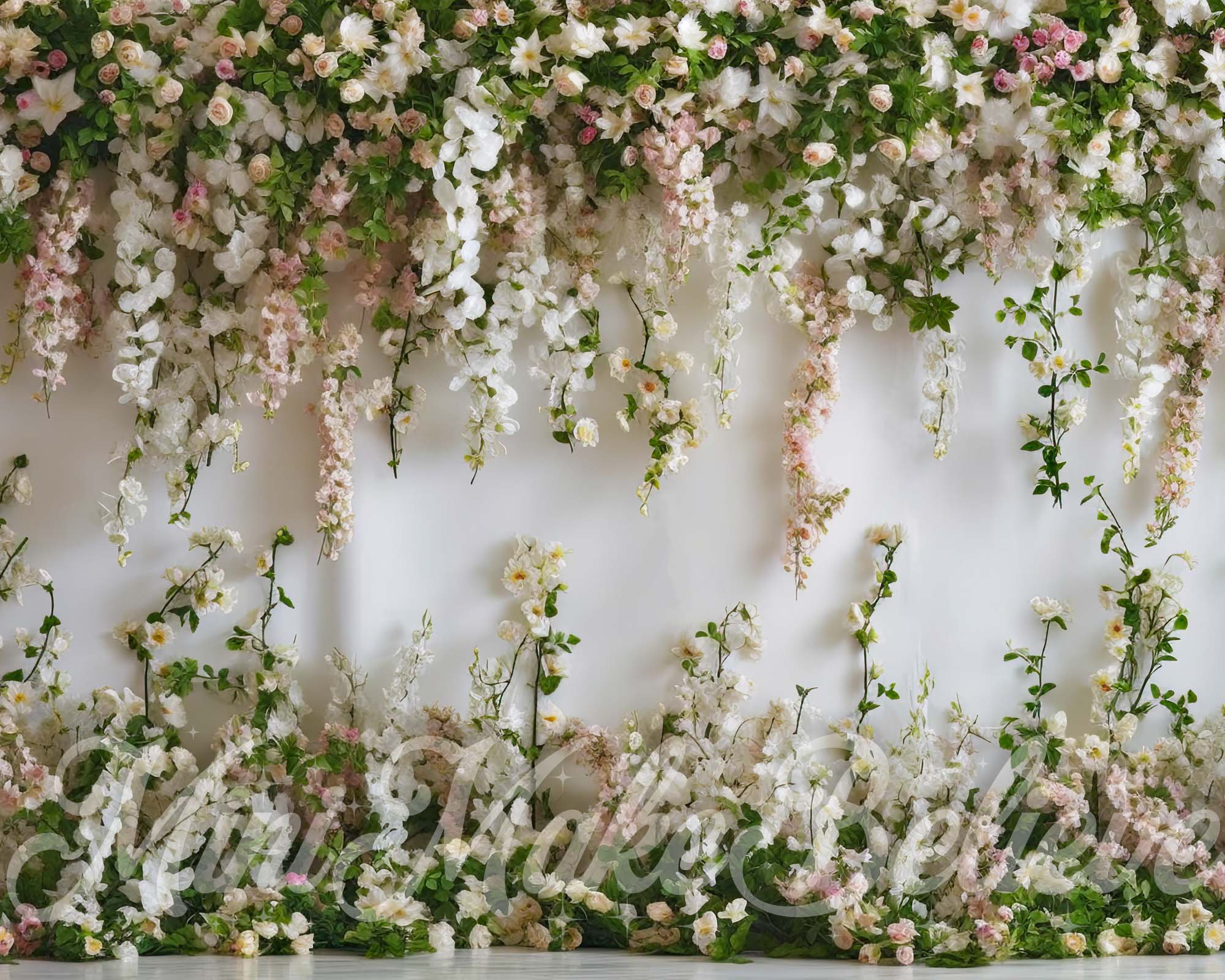 Kate Spring Cake Smash Valentine Floral Wall Backdrop Designed by Mini MakeBelieve