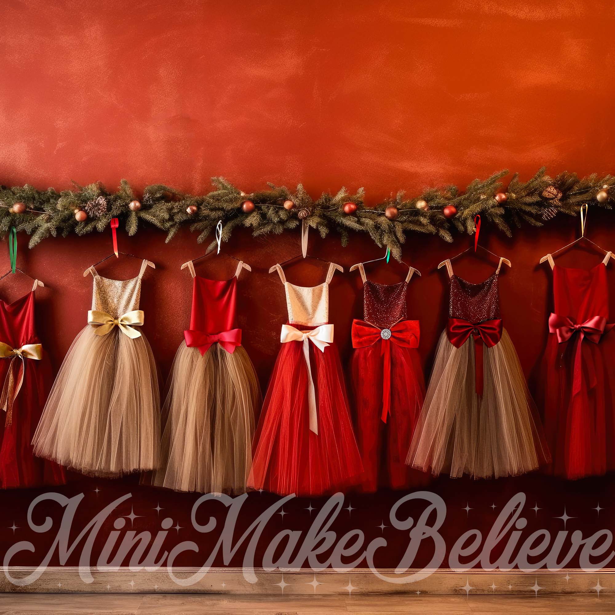 Kate Christmas Red Dresses Backdrop Designed by Mini MakeBelieve