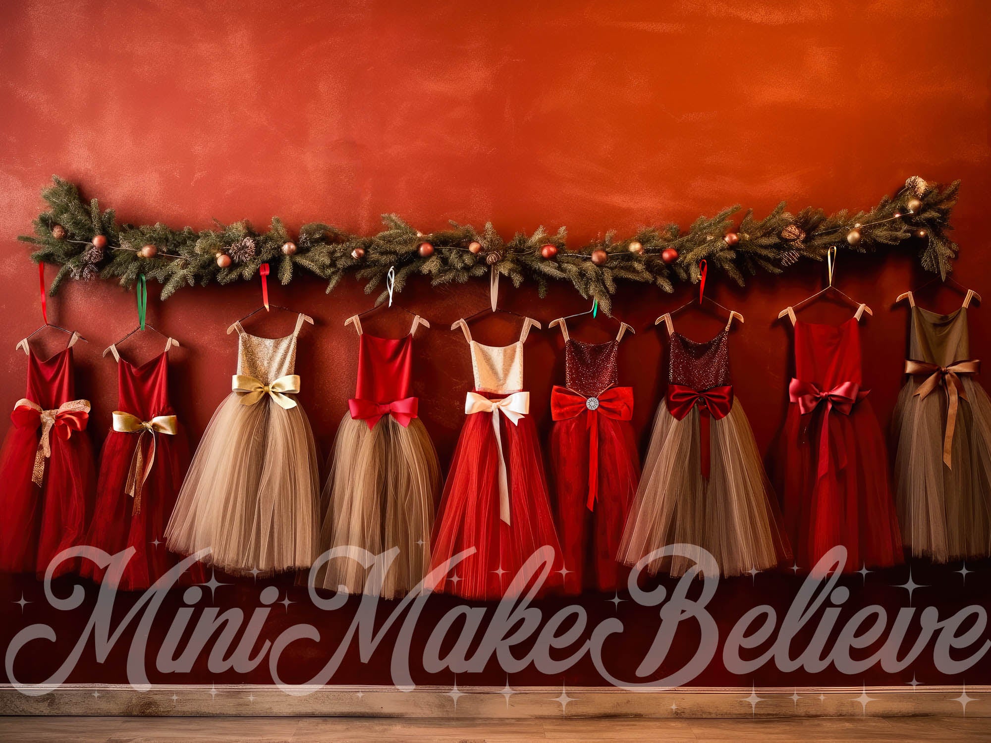 Kate Christmas Red Dresses Backdrop Designed by Mini MakeBelieve