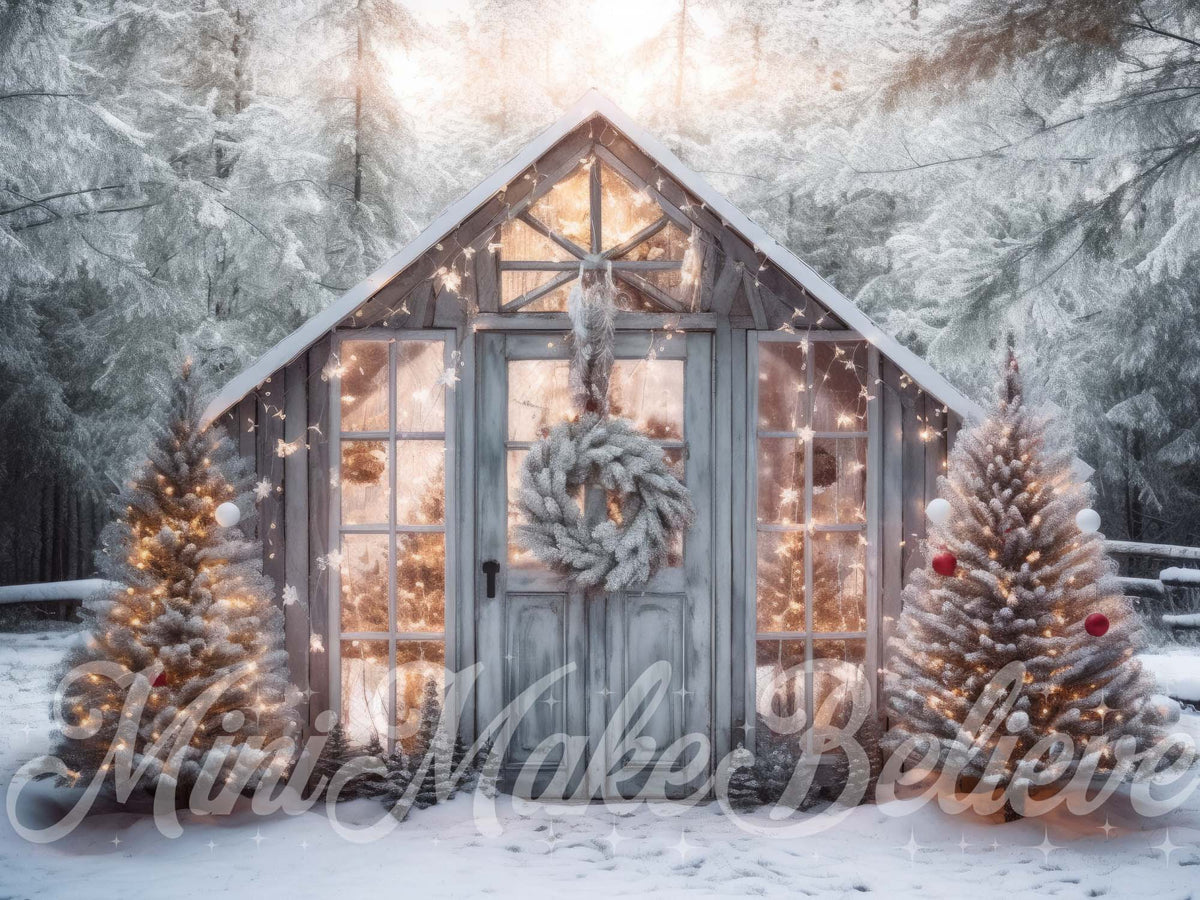 Winter Wonderland Cozy Cabin Backdrop