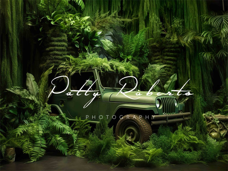 Kate Green Jeep in Jungle Backdrop Designed by Patty Robert