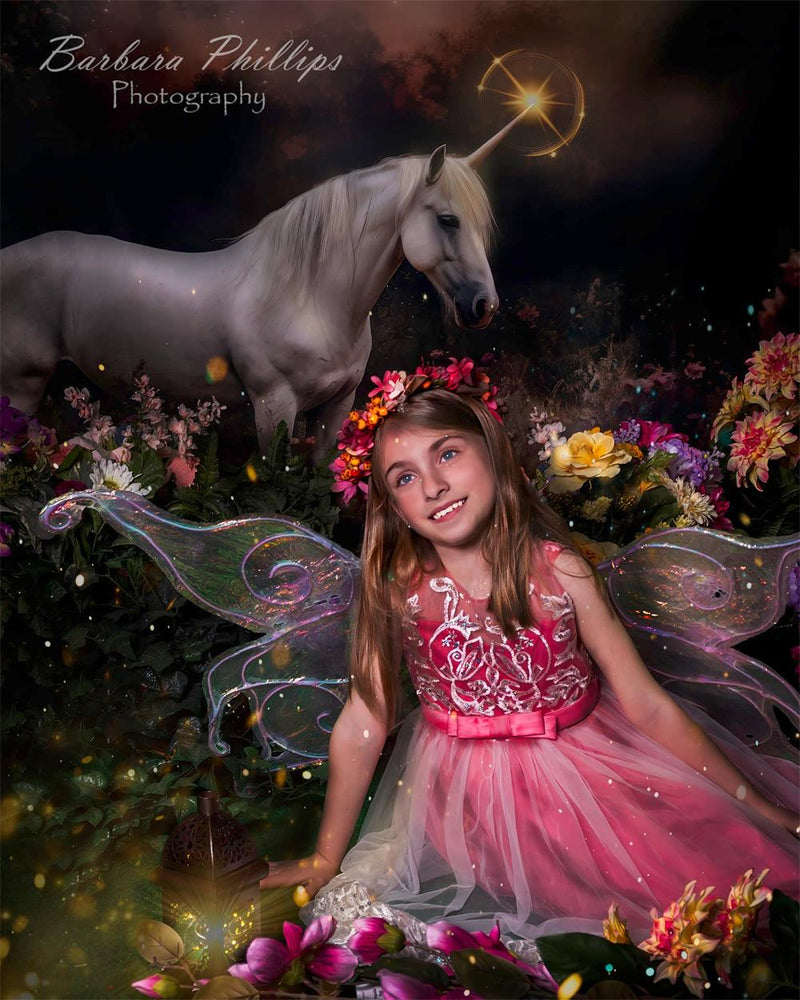 Enchanted Unicorn Fantasy Forest Backdrop