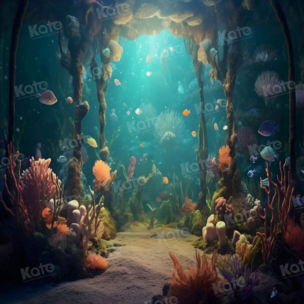 Mystical Underwater Coral Reef Backdrop
