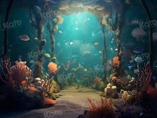 Mystical Underwater Coral Reef Backdrop