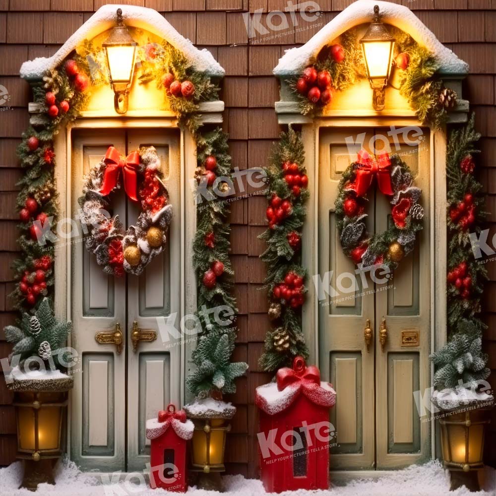 Kate Chrstmas Snow Door Backdrop Designed by Chain Photography