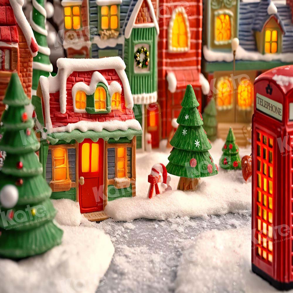 Kate Chrstmas Candy Miniature World House Backdrop Designed by Chain Photography