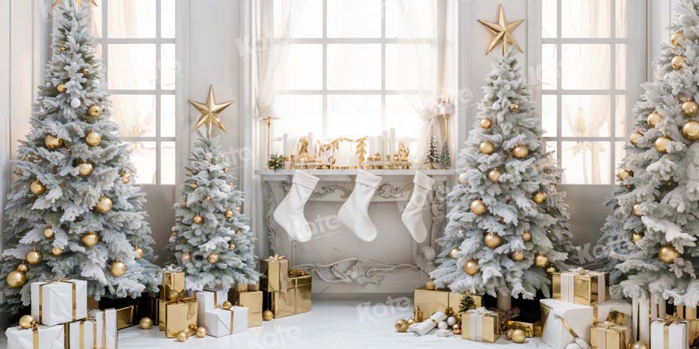 Kate Christmas Tree Gift Room Window White Socks Backdrop Designed by Chain Photography