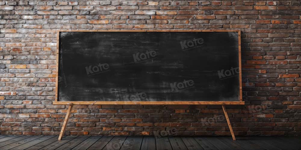 Kate Back to School Blackboard before Brick Backdrop Designed by Chain Photography