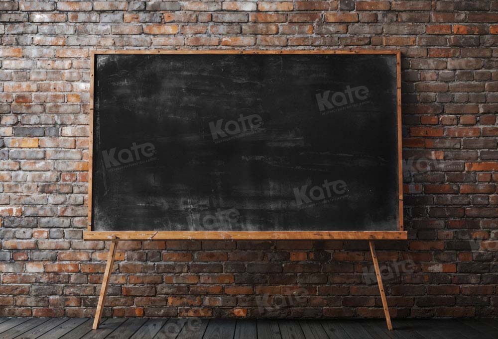 Kate Back to School Blackboard before Brick Backdrop Designed by Chain Photography